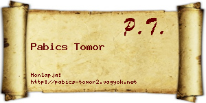 Pabics Tomor névjegykártya
